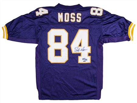 Randy Moss Signed Minnesota Vikings Home Jersey With Rookie of the Year Patch - LE 169/184 (UDA)